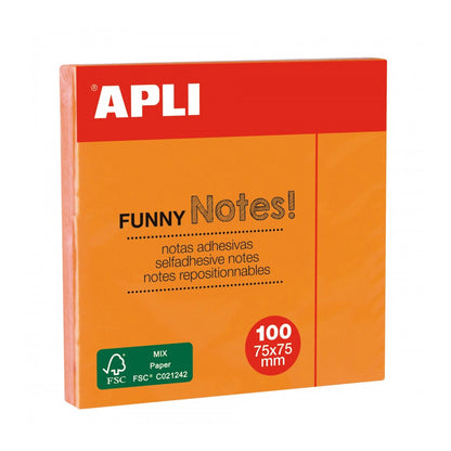 NOTAS ADHESIVAS 75X75 NARANJA 12UD - APLI