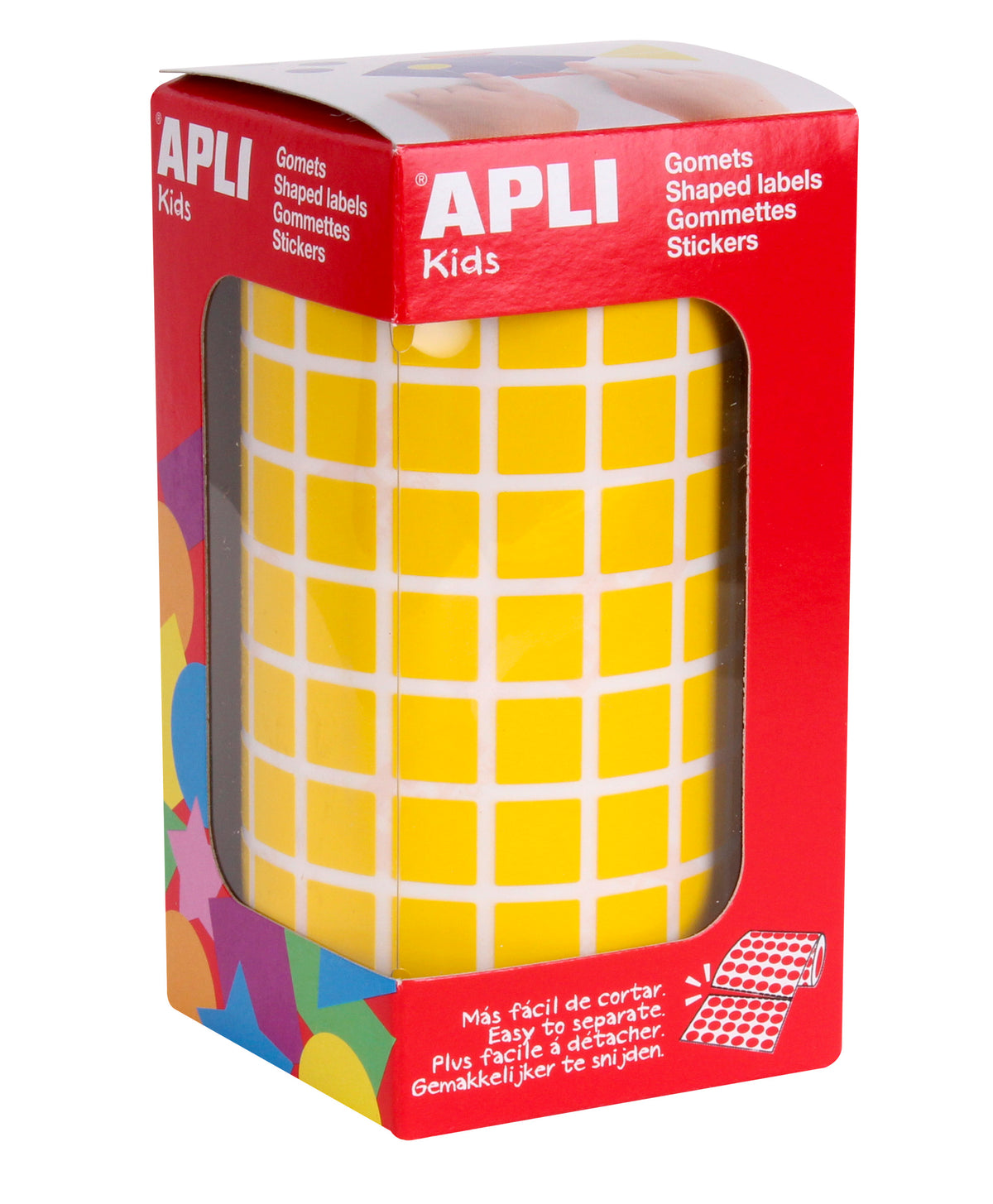 ROLLO GOMETS CUADRADO 10,5MM AMARILLO - APLI