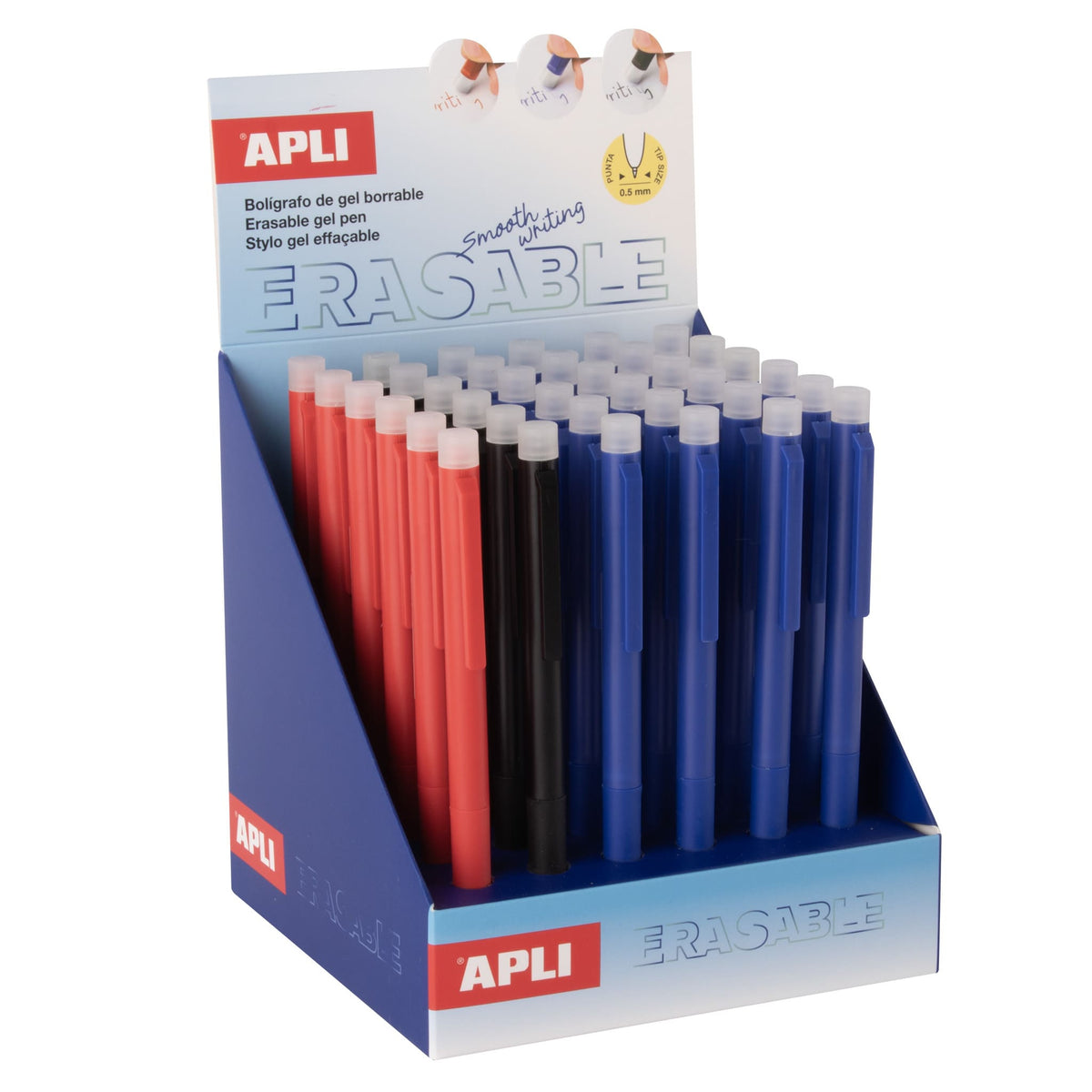 EXPOSITOR 36 BOLIGRAFOS GEL BORRABLE SURTIDO - APLI