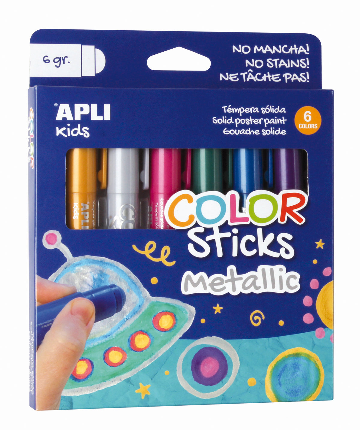 TEMPERA SOLIDA 6 COLORES METALLIC - APLI