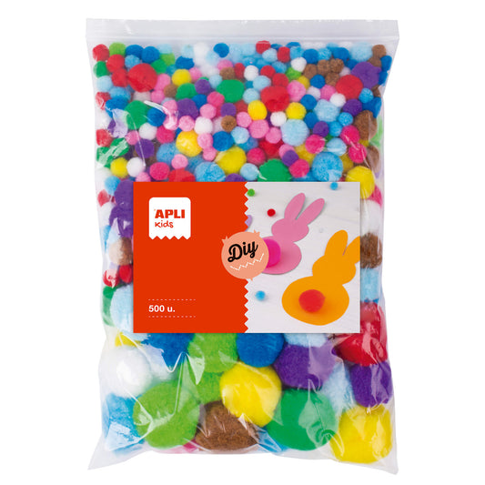 POMPONES SURTIDOS 500UDS - APLI
