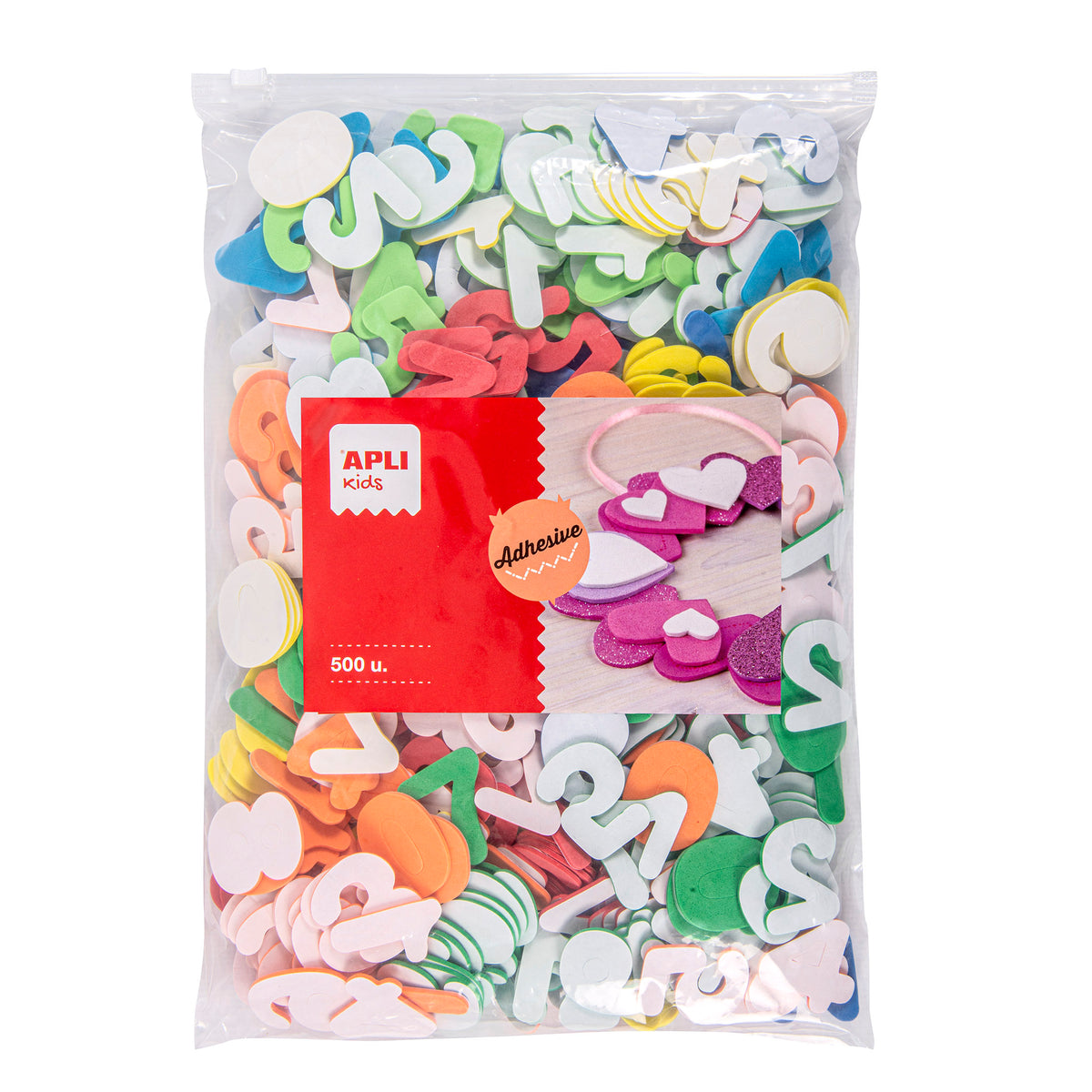 BOLSA NUMEROS ADHESIVOS GOMA EVA 500UD - APLI