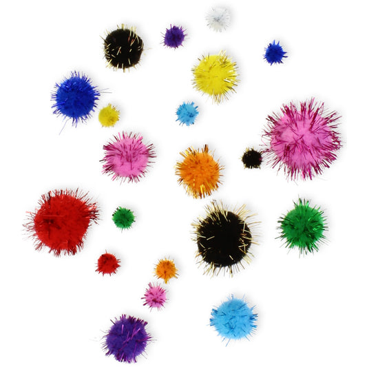 POMPONES BRILLANTES SURTIDOS BOLSA DE 100UD - GRAFOPLAS