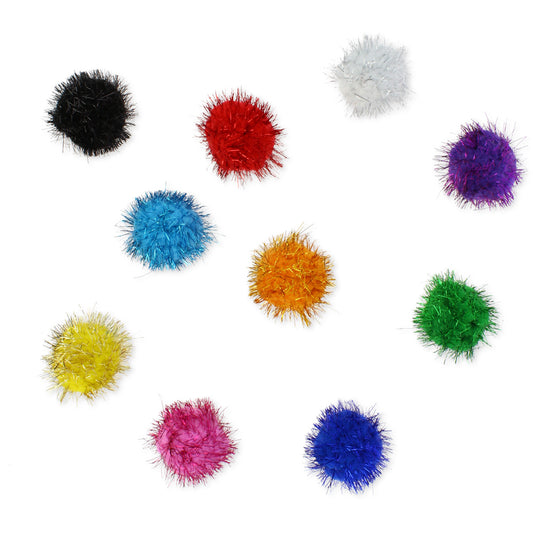 POMPONES SURTIDOS BRILLO 5CM BOLSA DE 52 UD - GRAFOPLAS