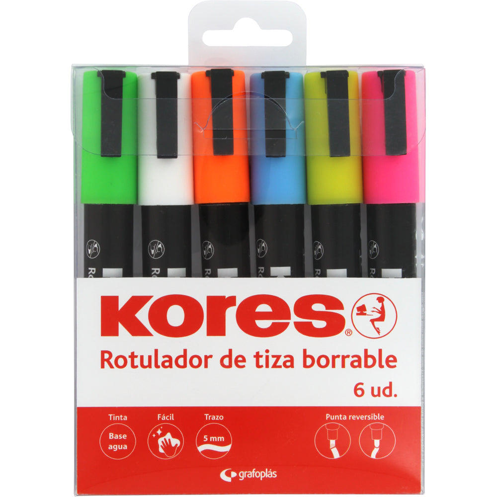 ROTULADOR TIZA LÍQUIDA 6UD SURTIDOS - KORES