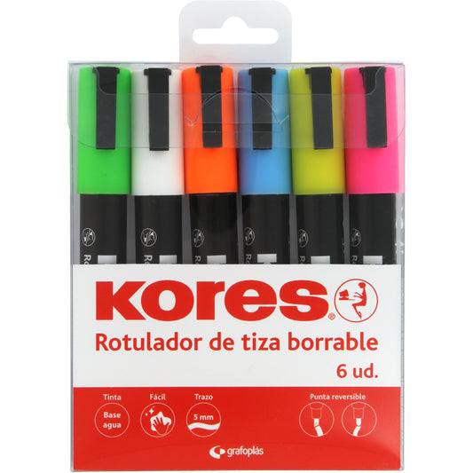 ROTULADOR TIZA LÍQUIDA 6UD SURTIDOS - KORES