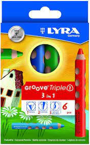 LAPIZ GROOVE TRIPLE 6 COLORES - LYRA